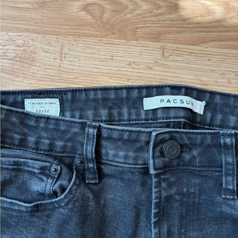 PacSun Dark Wash Black Men's Jeans 32 x 32 - Picture 4 of 6